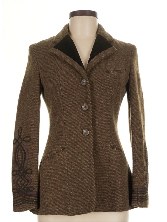 Ralph Lauren Jackets & Blazers - Ralph Lauren Equestrian Jacket Wool Tweed Blazer Embroidered Velvet Blue Label 8